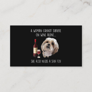 Cartão De Visita Shih Tzu | A mulher não pode sobreviver apenas com