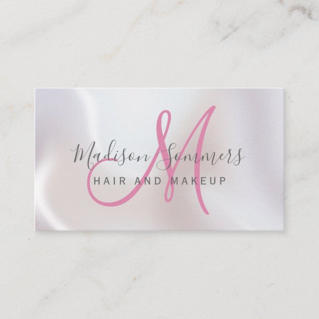 Cartão De Visita Shimmer de Pérolas Iridescente (Frente)