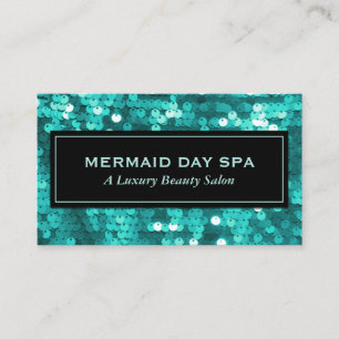 Cartão De Visita Shimmering Teal Sequins Professional