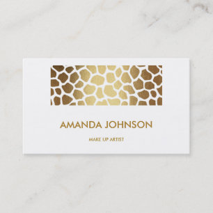 Cartão De Visita Shiny Glam Stylist Ouro de beleza Zebra Vip