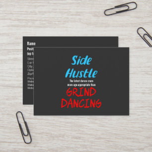 Cartão De Visita Side Hustle vs Grind Dancing Neon Blue Text