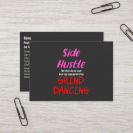 Cartão De Visita Side Hustle vs Grind Dancing Neon Pink Text