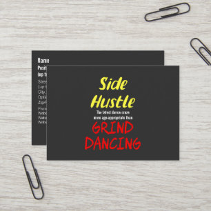 Cartão De Visita Side Hustle vs Grind Dancing Neon Yellow Text