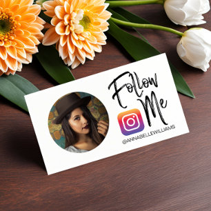 Cartão De Visita Siga-me Instagram Photo Social Media Business C
