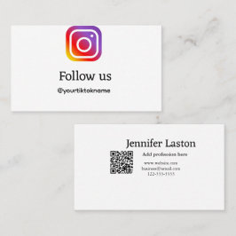 Cartão De Visita siga-nos Instagram username social media add QR