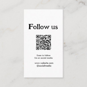 Cartão De Visita Siga-nos nas redes sociais, digitalize o código QR