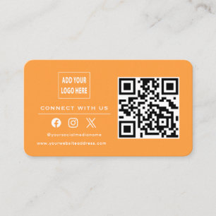 Cartão De Visita Siga o Scan para se conectar conosco Neon Laranja