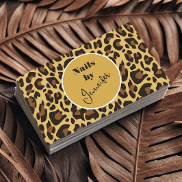 Cartão De Visita Signature Classic Leopard Print Rockabilly Pattern