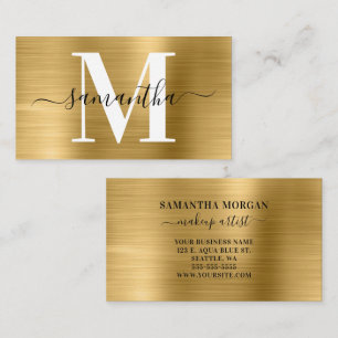 Cartão De Visita Signature Monograma Dourado Shimmer