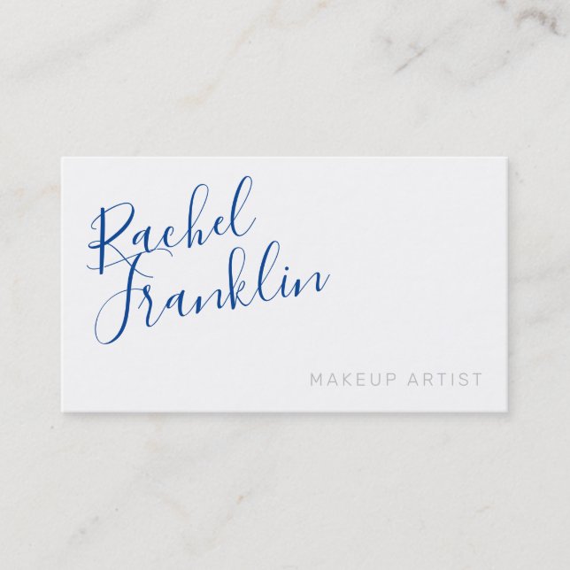Cartão De Visita SIGNATURE script name chic chic real blue (Frente)