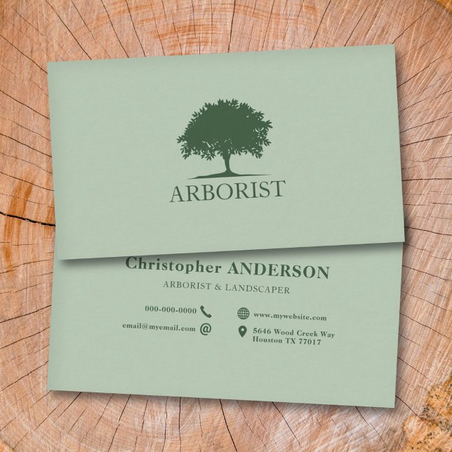 Cartão De Visita Silhouette Árvore - Arborista (Tree Silhouette - Arborist Business Card)
