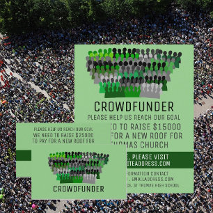 Cartão De Visita Silhouette Crowd Design, Crowdfunder, Crowdfunding