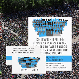 Cartão De Visita Silhouette Crowd Design, Crowdfunder, Crowdfunding
