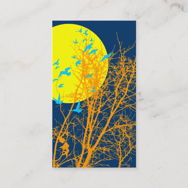Cartão De Visita silhouscreen pássaros (Frente)