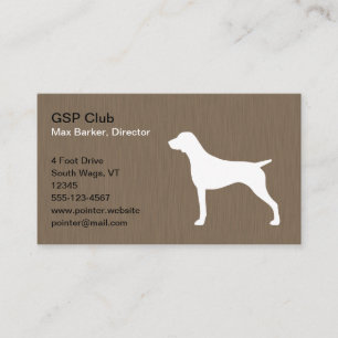 Cartão De Visita Silhueta alemão do ponteiro de cabelos curtos