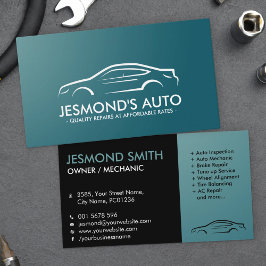 Cartão De Visita Silhueta automática - Mecânica do carro