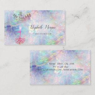 Cartão De Visita Silhueta de Árvore Dourada, Yoga,Opal