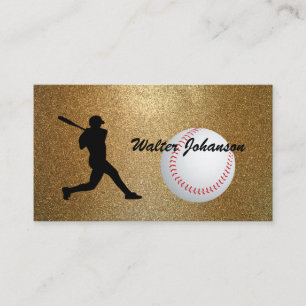 Cartão De Visita Silhueta de Bateria de Baseball personalizado