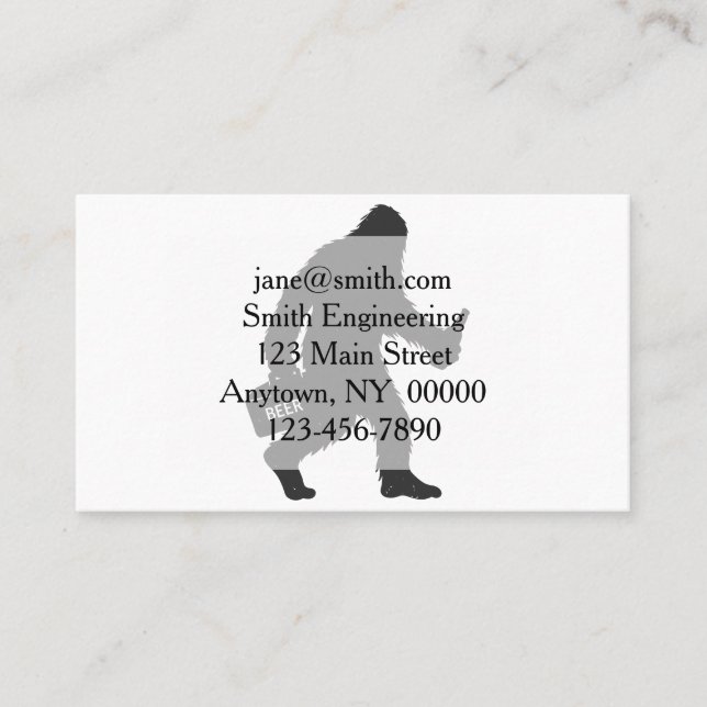 Cartão De Visita Silhueta de cerveja Bigfoot (Frente)