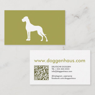 Cartão De Visita silhueta de Dogue Alemão