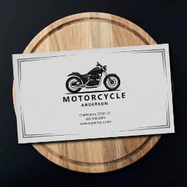 Cartão De Visita Silhueta de Motocicleta Preta Esbelta
