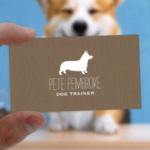 Cartão De Visita Silhueta de Pembroke Welsh Corgi