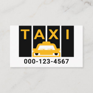 Cartão De Visita Silhueta de Táxi Amarelo com Faixa Preta