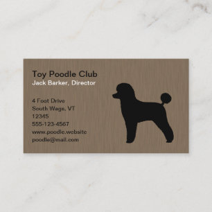 Cartão De Visita Silhueta de Toy Poodle Preto
