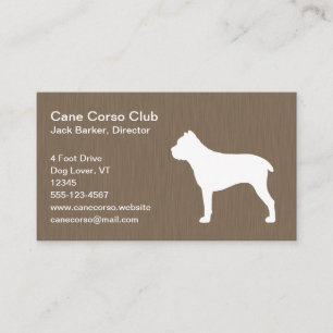 Cartão De Visita Silhueta do Cane Corso