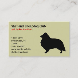 Cartão De Visita Silhueta do Cão de Pastoreio de Shetland
