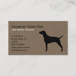 Cartão De Visita Silhueta do Cão Vizsla Húngaro