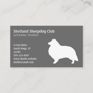 Cartão De Visita Silhueta do Sheepdog de Shetland
