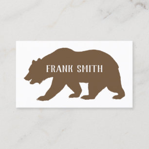 Cartão De Visita Silhueta do urso de urso de Brown
