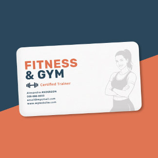 Cartão De Visita Silhueta Feminina - Treinador de Fitness Minimalis