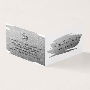 Cartão De Visita Silver Foil Brushaft Makeup Artist Lealdade