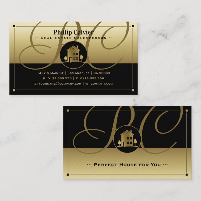 Cartão De Visita Silver House | Propriedades Imobiliários Premium B (Frente/Verso)