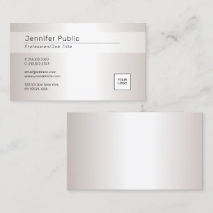 Cartão De Visita Silver LookModern Elegante Glamor Com Logotipo