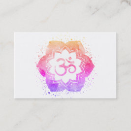 Cartão De Visita *~* Símbolo Aum OM Lotus Flower Mandala Yoga Reiki