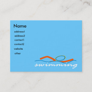 Cartão De Visita Símbolo colorido da natação