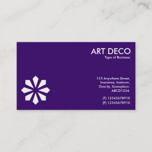 Cartão De Visita Símbolo da Flor Art Deco - Profundo Roxo 330066