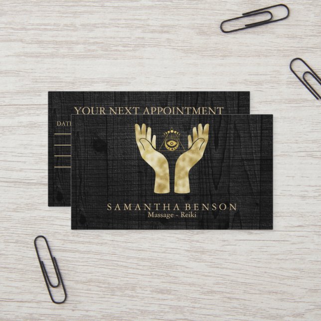 Cartão De Visita Símbolo das mãos de cicatrização Chakra Reiki (Frente/Verso In Situ)
