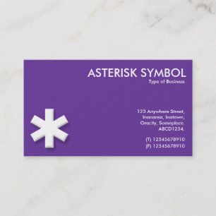 Cartão De Visita Símbolo de Asterisco - Roxo (663399)