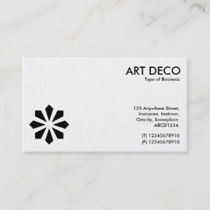 Cartão De Visita Símbolo de Flor Art Déco - Branco e Preto (Dourado