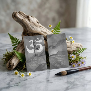 Cartão De Visita Símbolo de Meditação de Yoga de Aquarela Elegante