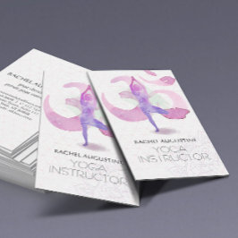 Cartão De Visita Símbolo de Meditação de Yoga de Aquarela Elegante