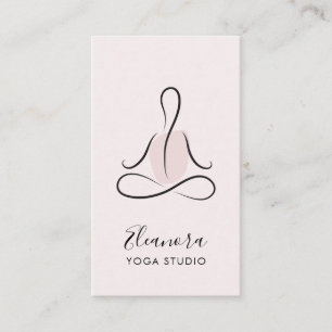 Cartão De Visita Símbolo de Meditação Logotipo Blush Pink Yoga I