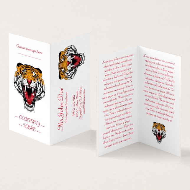 Cartão De Visita Símbolo de tatuagem de desenho animado Legal rugin (Interior e exterior)