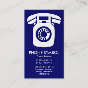 Cartão De Visita Símbolo de telefone - Azul escuro (000066)