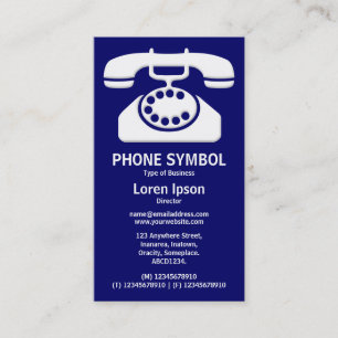 Cartão De Visita Símbolo de Telefone II - Azul Escuro (000066)