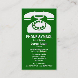 Cartão De Visita Símbolo de telefone II - Verde escuro (006600)
